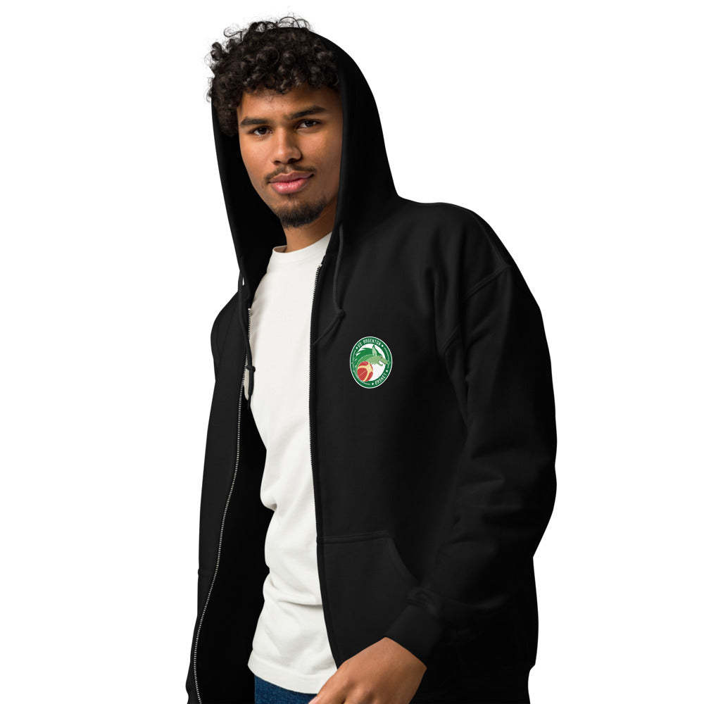Sweat zippé classique unisexe US ARGENTON BASKET — Noir, vue trois quarts