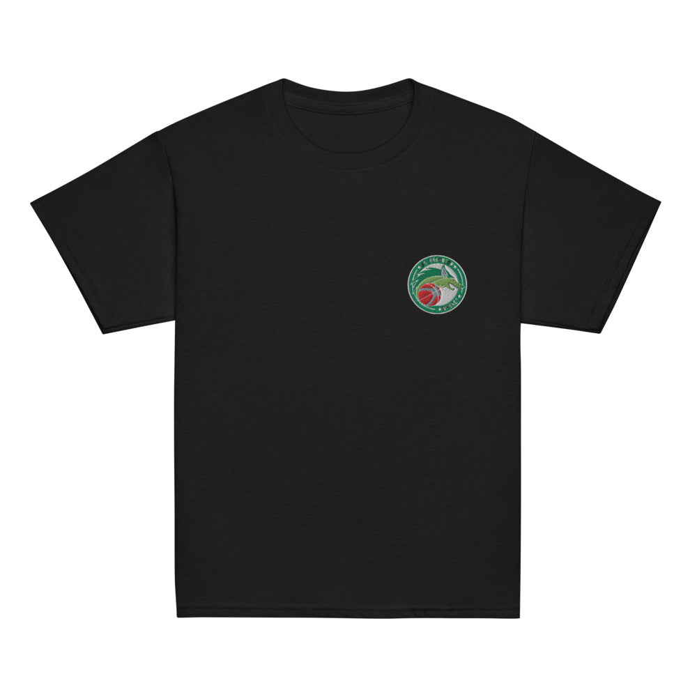 T-shirt classique enfant US Argenton Basket, Noir, à plat, vue de face, logo brodé