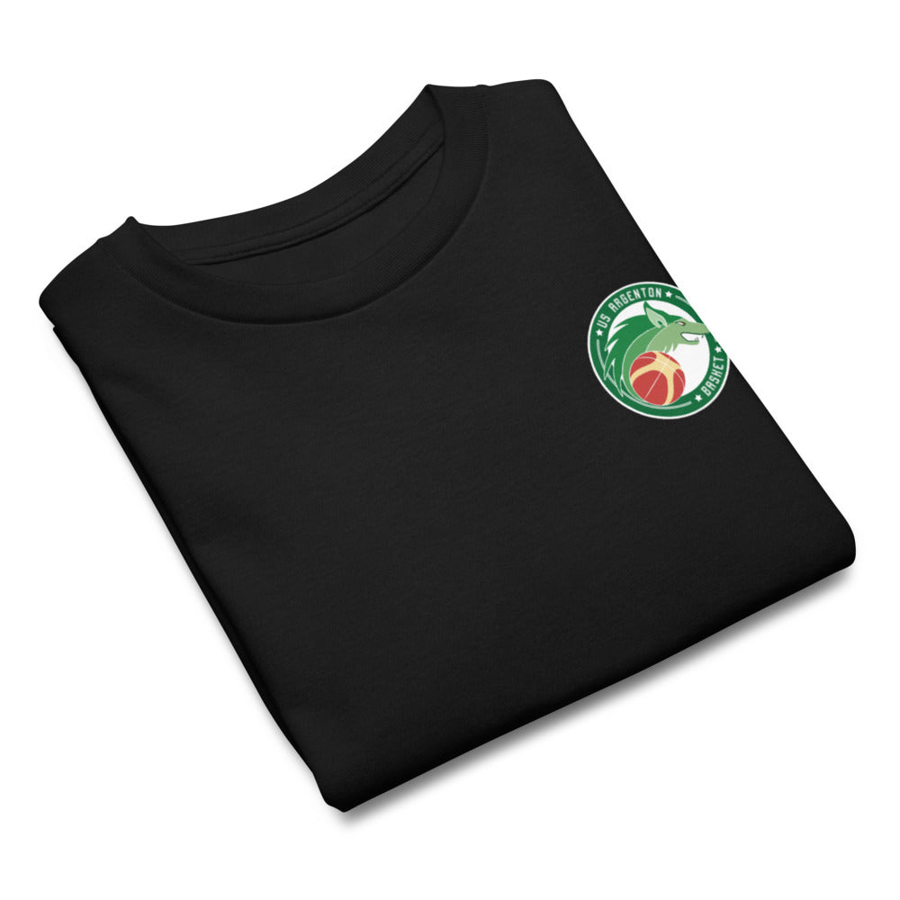 T-shirt classique enfant US ARGENTON BASKET — Noir, vue de face