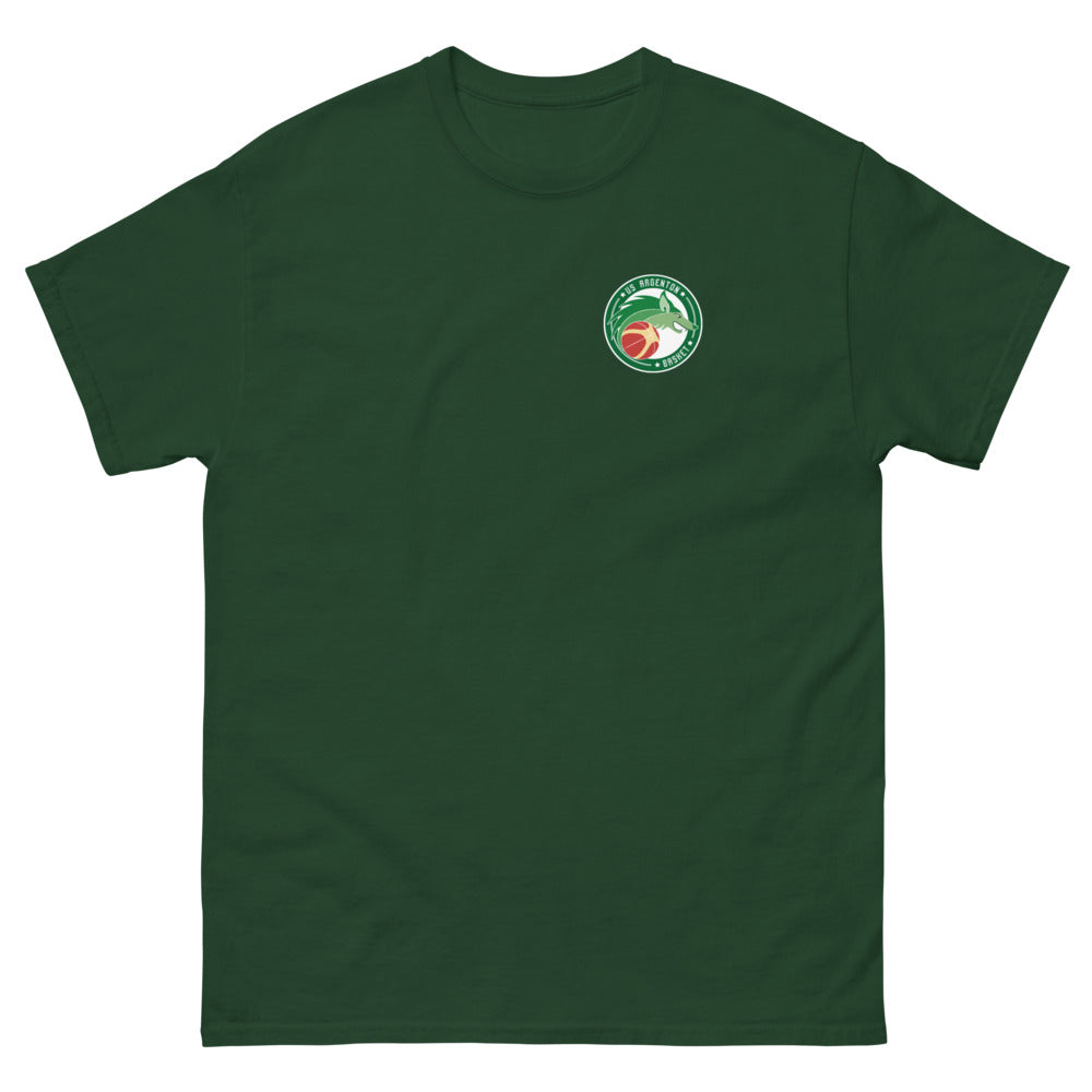 T-shirt classique unisexe US Argenton Basket — Vert Sapin, vue de face