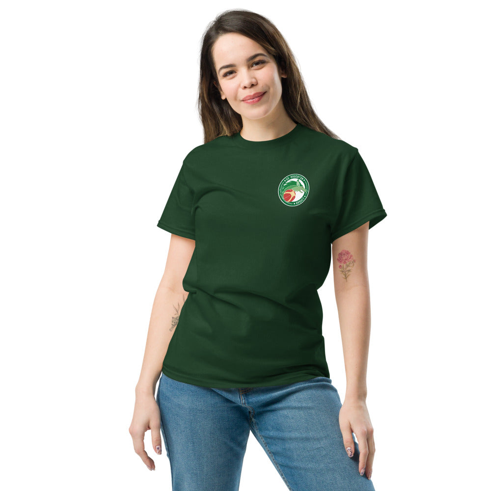 T-shirt classique unisexe US Argenton Basket — Vert Sapin, vue de face