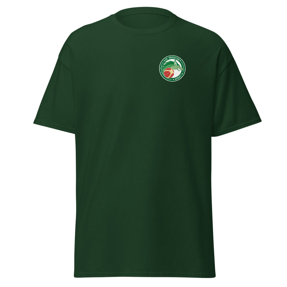 T-shirt classique unisexe US Argenton Basket — Vert Sapin, vue de face