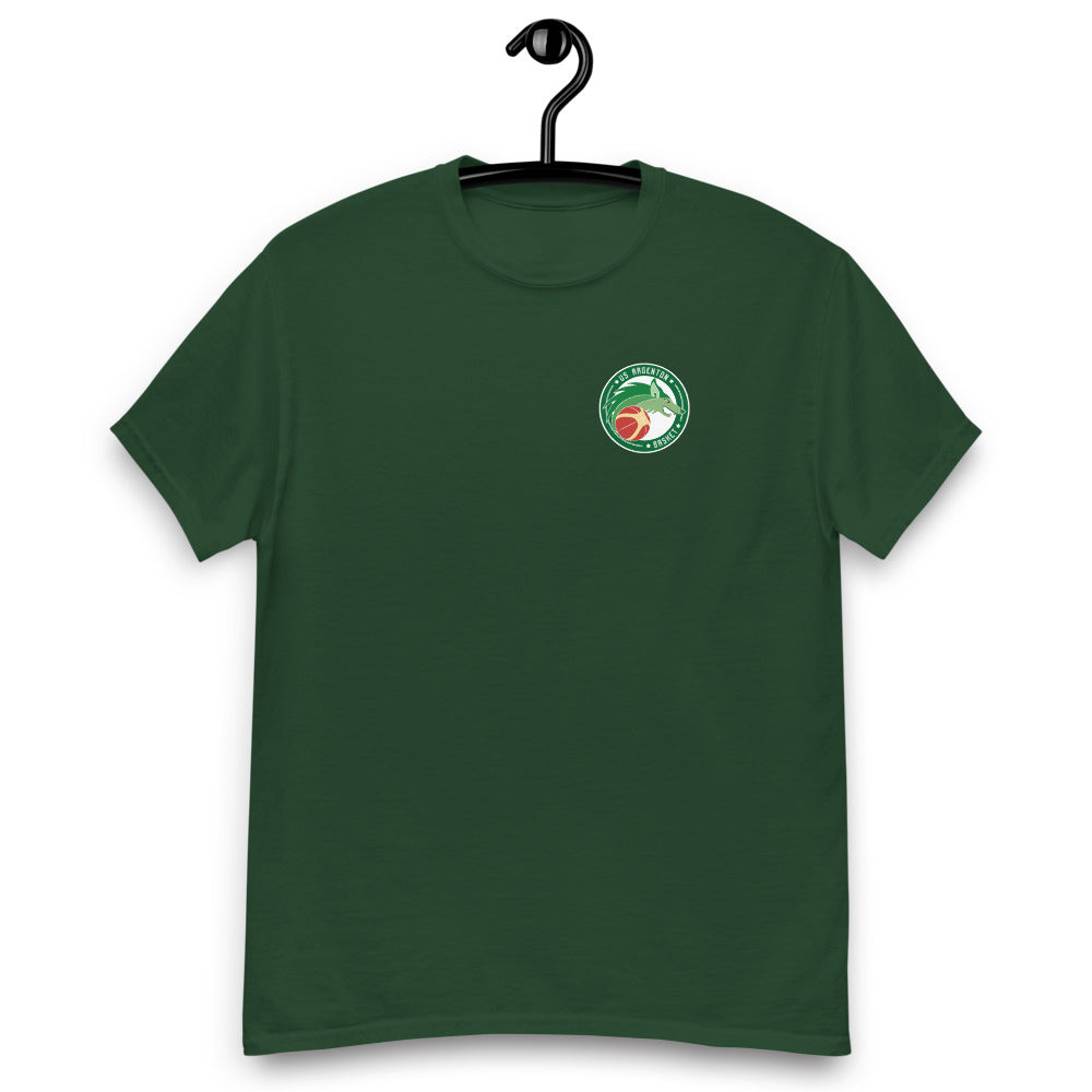 T-shirt classique unisexe US Argenton Basket — Vert Sapin, vue de face