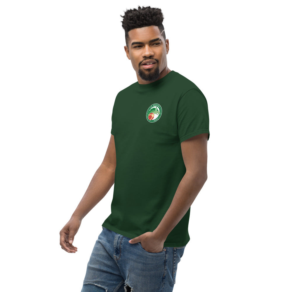 T-shirt classique unisexe US Argenton Basket — Vert Sapin, vue trois quarts