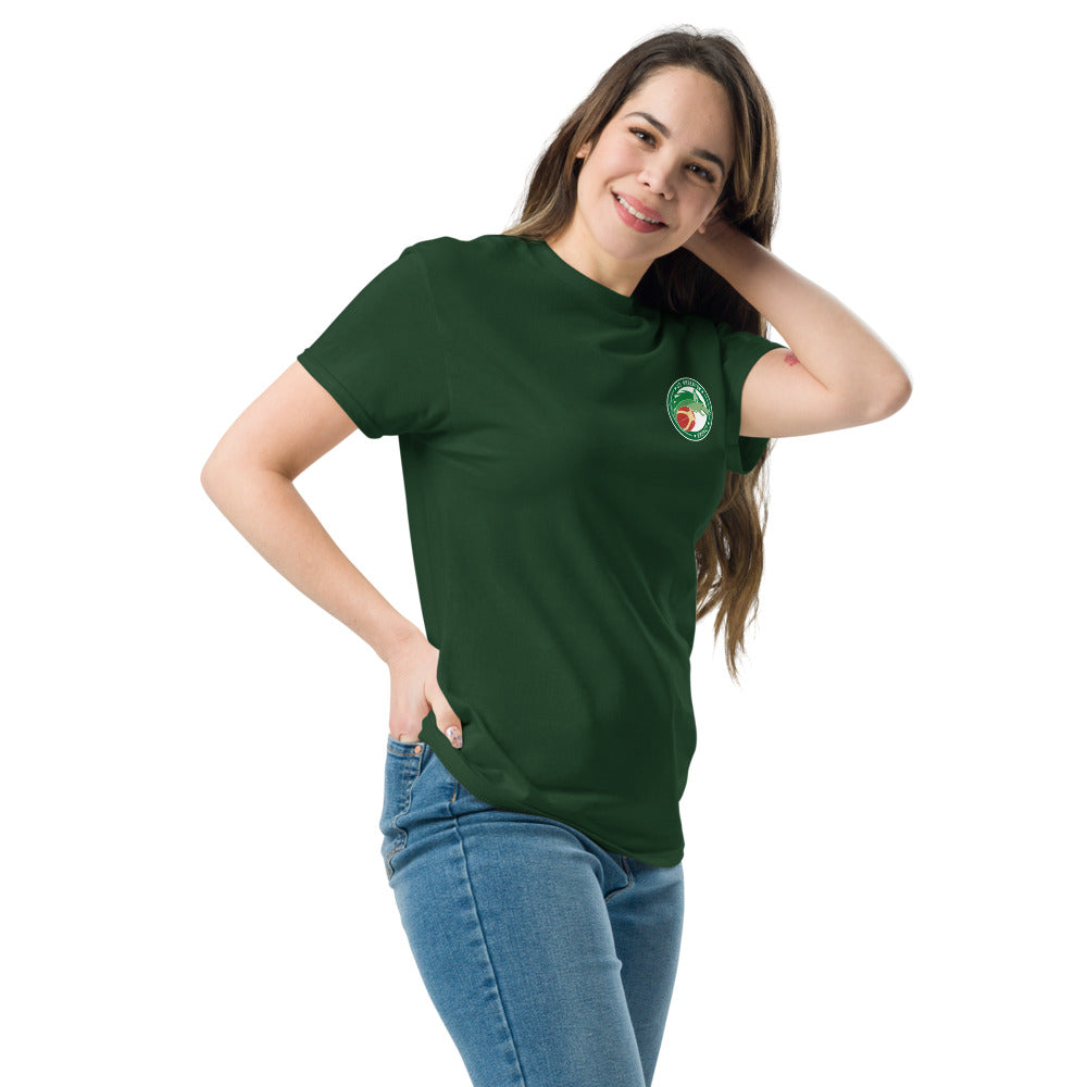T-shirt classique unisexe US Argenton Basket — Vert Sapin, vue trois quarts